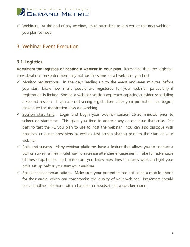 webinar plan template webinar invitation template