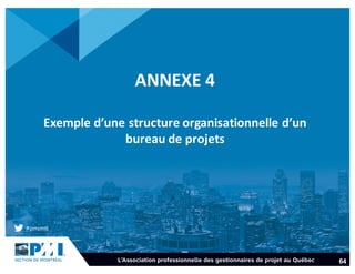 ANNEXE	4
Exemple	d’une	structure	organisationnelle	d’un	
bureau	de	projets
64
 