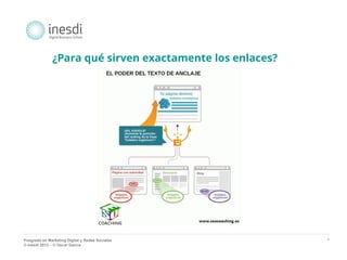 Posgrado en Marketing Digital y Redes Sociales 
© inesdi 2013 - © Oscar García 
* 
¿Para qué sirven exactamente los enlaces? 
 