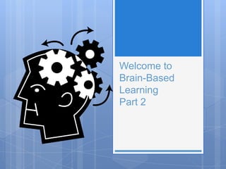 Welcome to
Brain-Based
Learning
Part 2
 