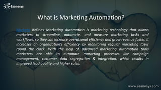 Points to consider before you invest in a
Marketing Automation system
 