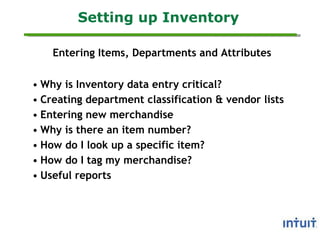 Inventory and Intuit Point of Sale | PPT