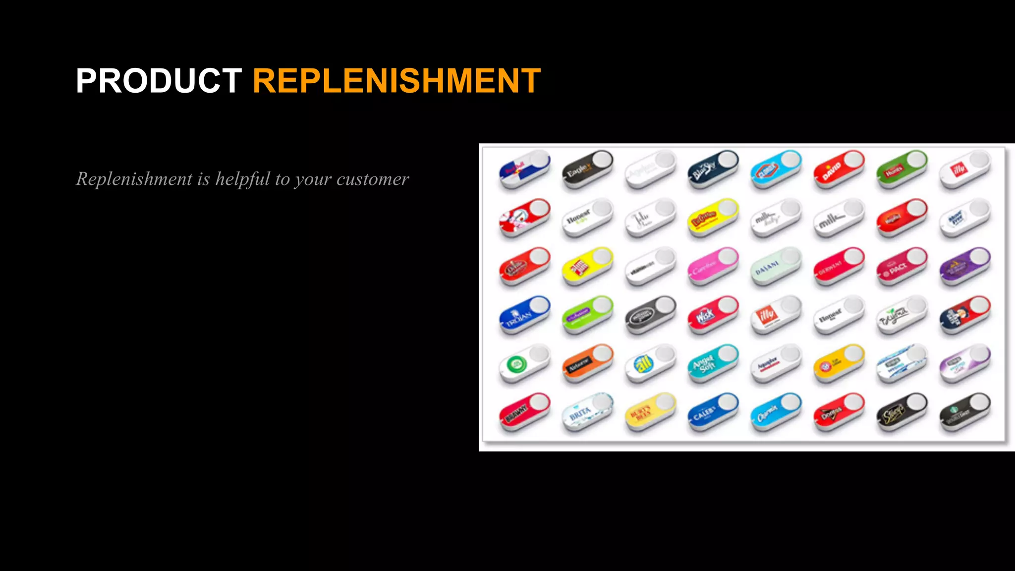 PRODUCT REPLENISHMENT
Replenishment is helpful to your customer
 