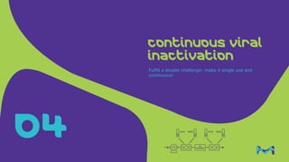 Continuous viral
inactivation
40
Fulfill a double challenge: make it single use and
continuous!
 