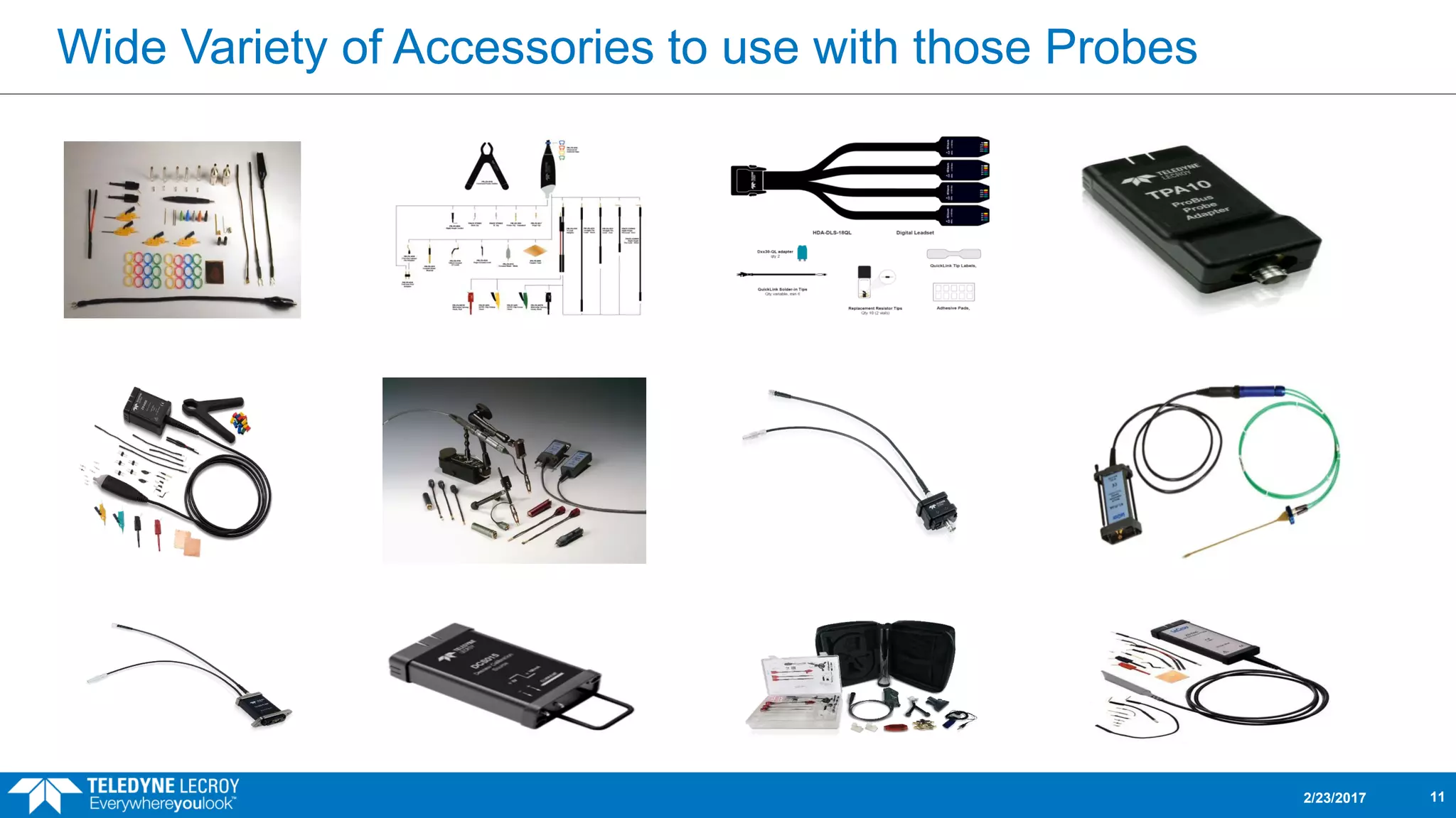 Wide Variety of Accessories to use with those Probes
2/23/2017 11
 