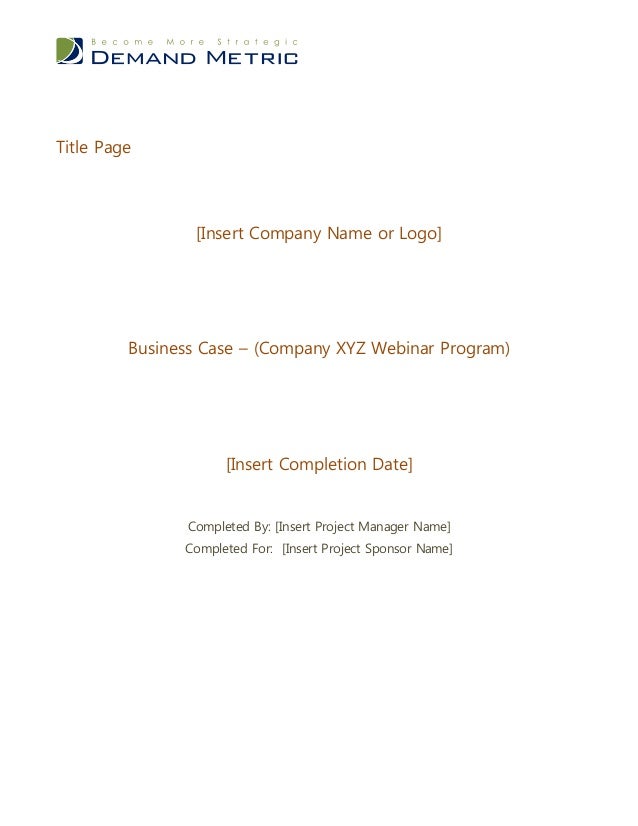 webinar program business case template business case template