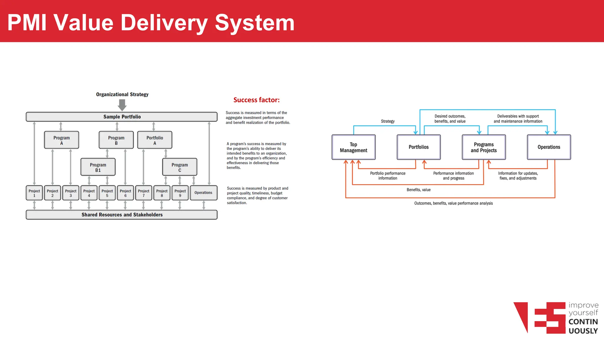PMI Value Delivery System
Success factor:
 