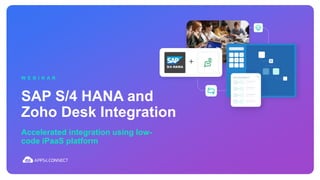 SAP S/4 HANA and
Zoho Desk Integration
Accelerated integration using low-
code iPaaS platform
W E B I N A R
 