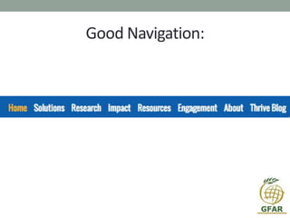 Good Navigation:
 