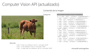 Custom Vision Service
• Inteligencia visual fácil
microsoft.com/cognitive
 