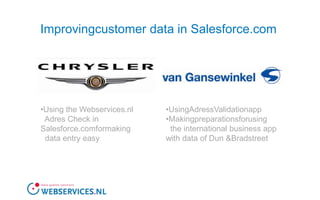 Data quality: not sexy, necessary!60% of an average database is inconsistent or polluted (D&B, 2009)Average database: 35% duplicate records (D&B, 2009)75% distrust own database (Information Builders, 2010)