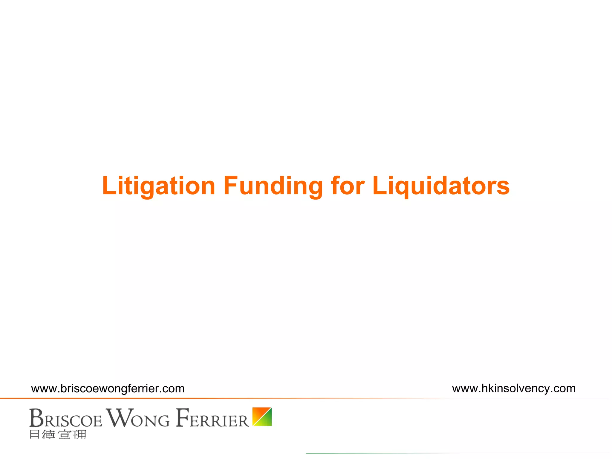Litigation Funding for Liquidators 