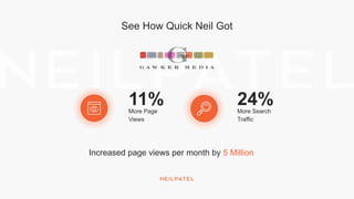 See How Quick Neil Got
11%More Page
Views
24%More Search
Traffic
Increased page views per month by 5 Million
 