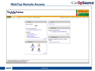 WebTop Remote Access




                 Confidential   13
 