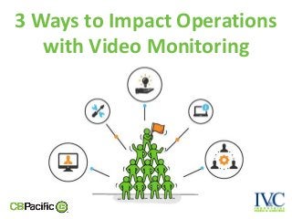 3 Ways to Impact Operations
with Video Monitoring
 