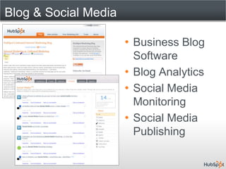 Blog & Social Media

                      • Business Blog
                        Software
                      • Blog Analytics
                      • Social Media
                        Monitoring
                      • Social Media
                        Publishing
 