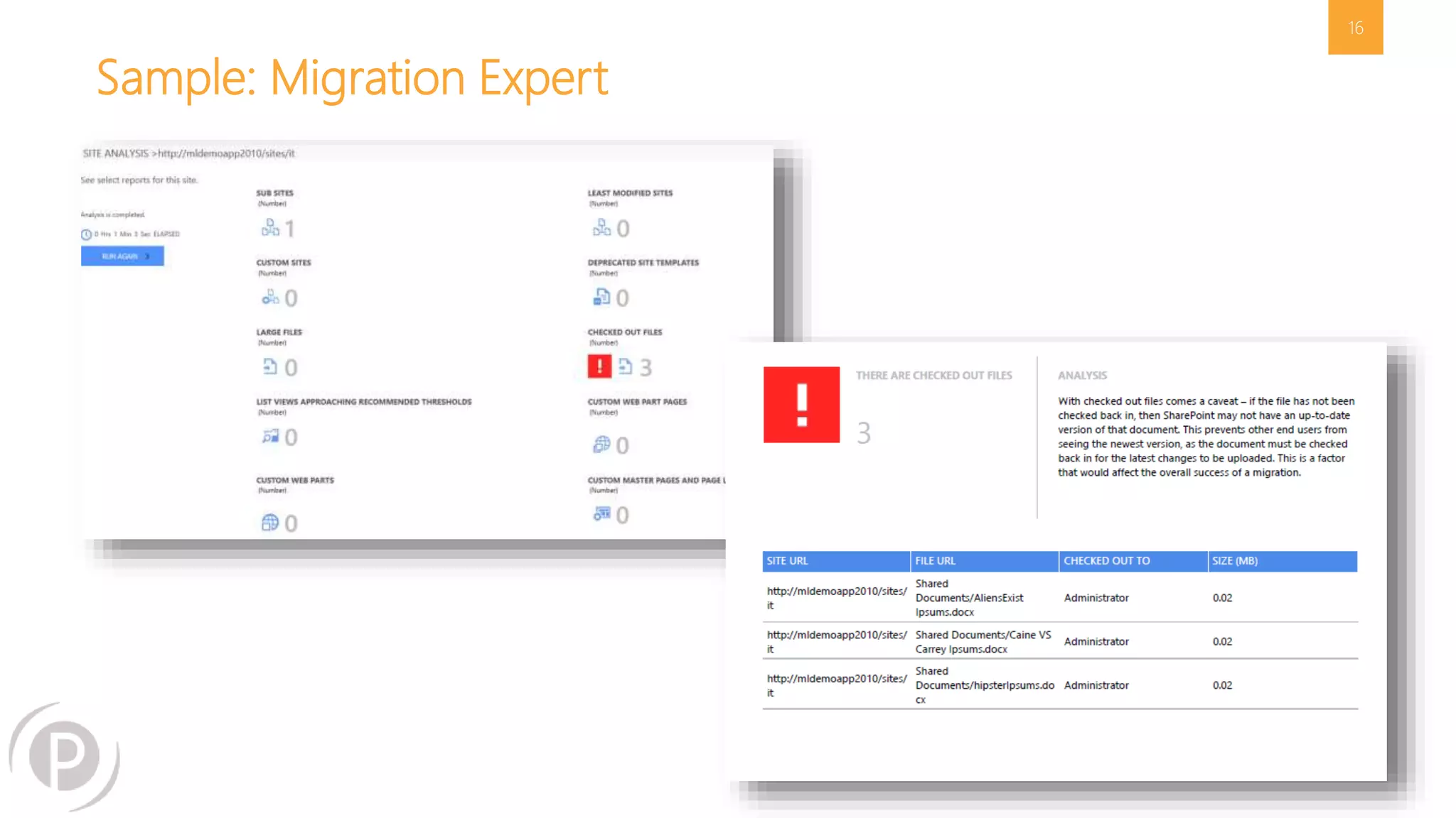 Sample: Migration Expert 
16 
 