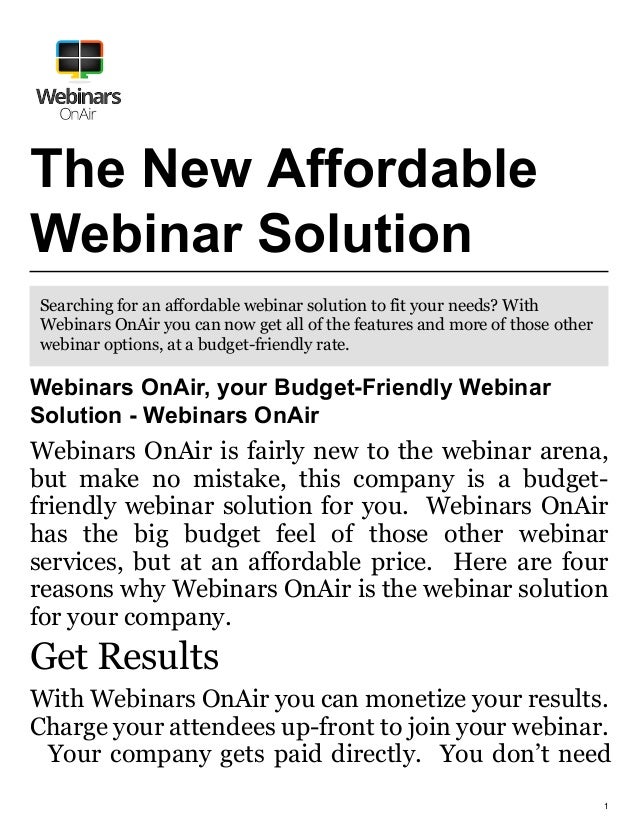 Looking for a Cost Effective inar Solution?