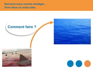 Comment faire ?
Donnons-nous comme stratégie…
Vivre dans un océan bleu
 