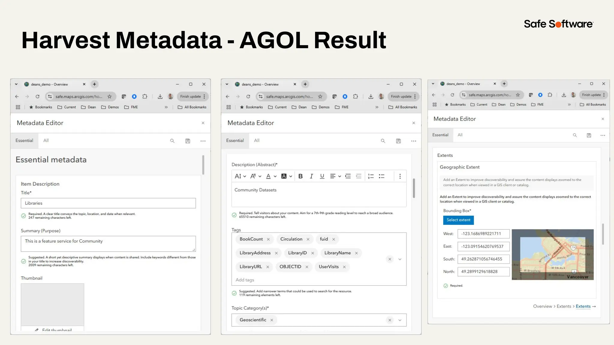 Harvest Metadata - AGOL Result
 