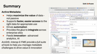Streamlining Metadata Automation with ArcGIS and FME | PDF