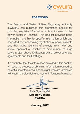 Renewable Energy Development and Regulatory Framework in Tanzania | PDF