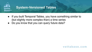Webinar - MariaDB Temporal Tables: a demonstration | PDF