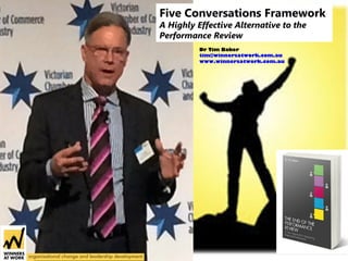 Dr Tim Baker
tim@winnersatwork.com.au
www.winnersatwork.com.au
Five Conversations Framework
A Highly Effective Alternative to the
Performance Review
 