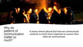 Why do
patterns of
communication
matter so
much?
It seems almost absurd that how we communicate
could be so much more impo...