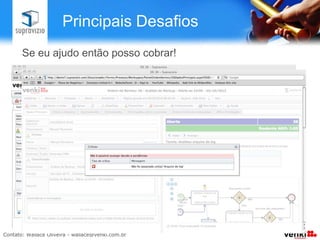 Principais Desafios

•  Os resultados obtidos com a gestão por
   processos são inquestionáveis, porém o caminho
   pode ser repleto de “espinhos”
•  Os principais desafios estão relacionados com
   pessoas.
 