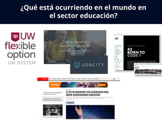 ¿Qué está ocurriendo en el mundo en
el sector educación?
 
