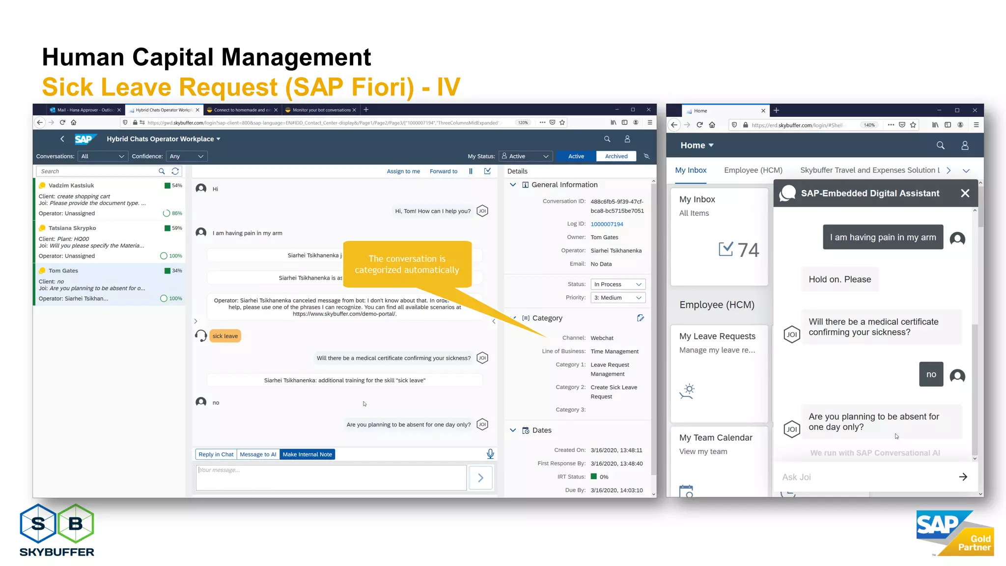 16
Human Capital Management
Sick Leave Request (SAP Fiori) - IV
 