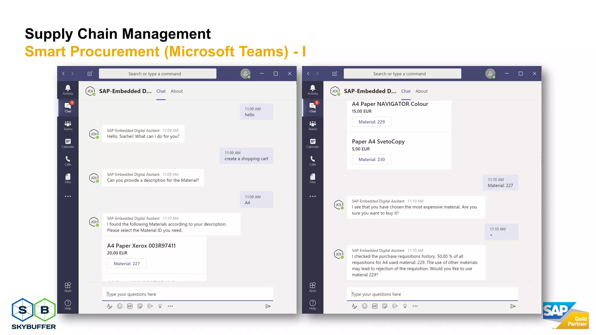 20
Supply Chain Management
Smart Procurement (Microsoft Teams) - I
 