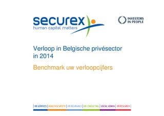 Verloop in Belgische privésector
in 2014
Benchmark uw verloopcijfers
in 2014
 