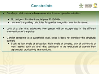 Policy and Gender Analysis: Northern Uganda
