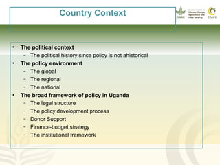 Policy and Gender Analysis: Northern Uganda