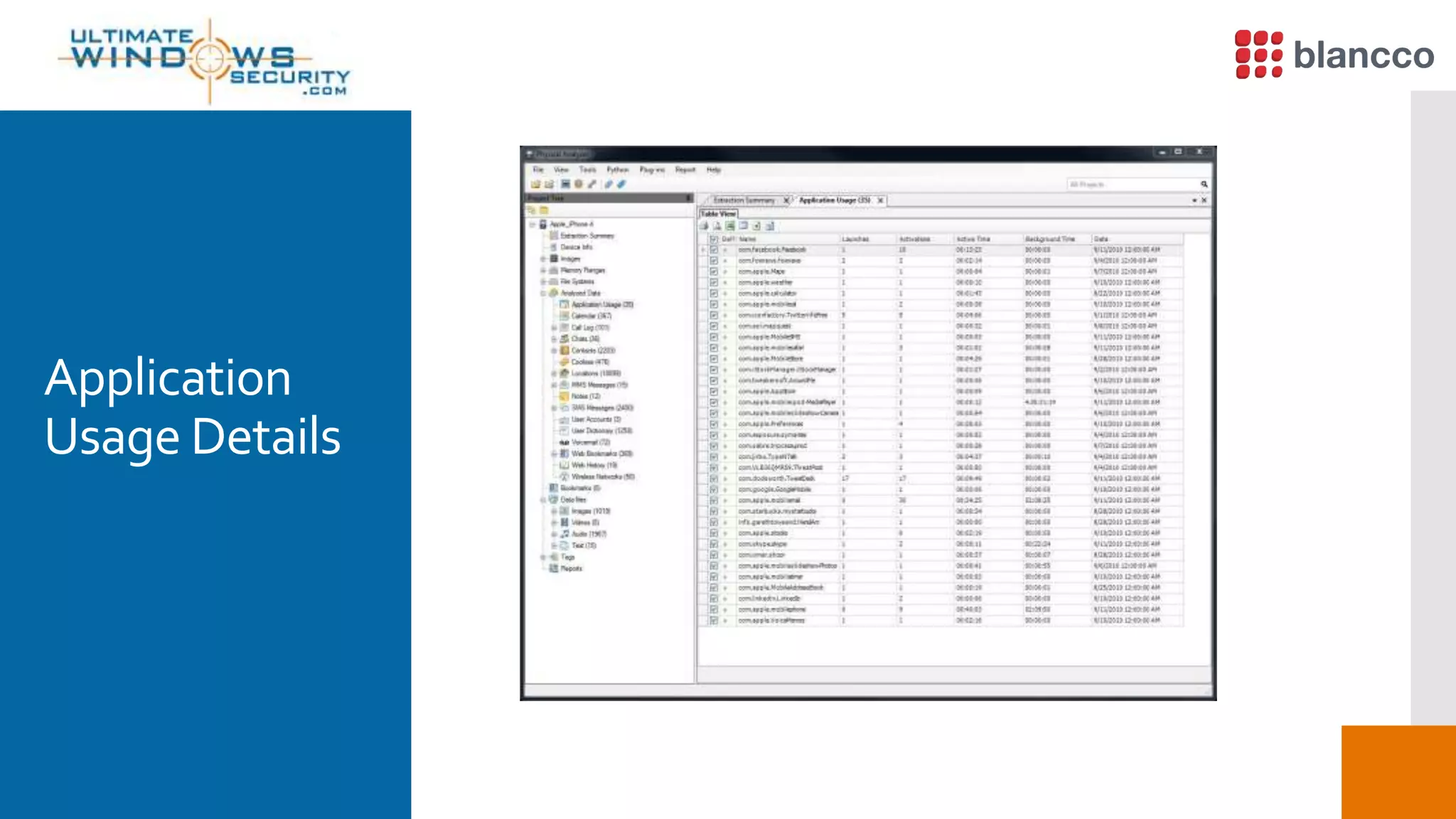 Application
Usage Details
 