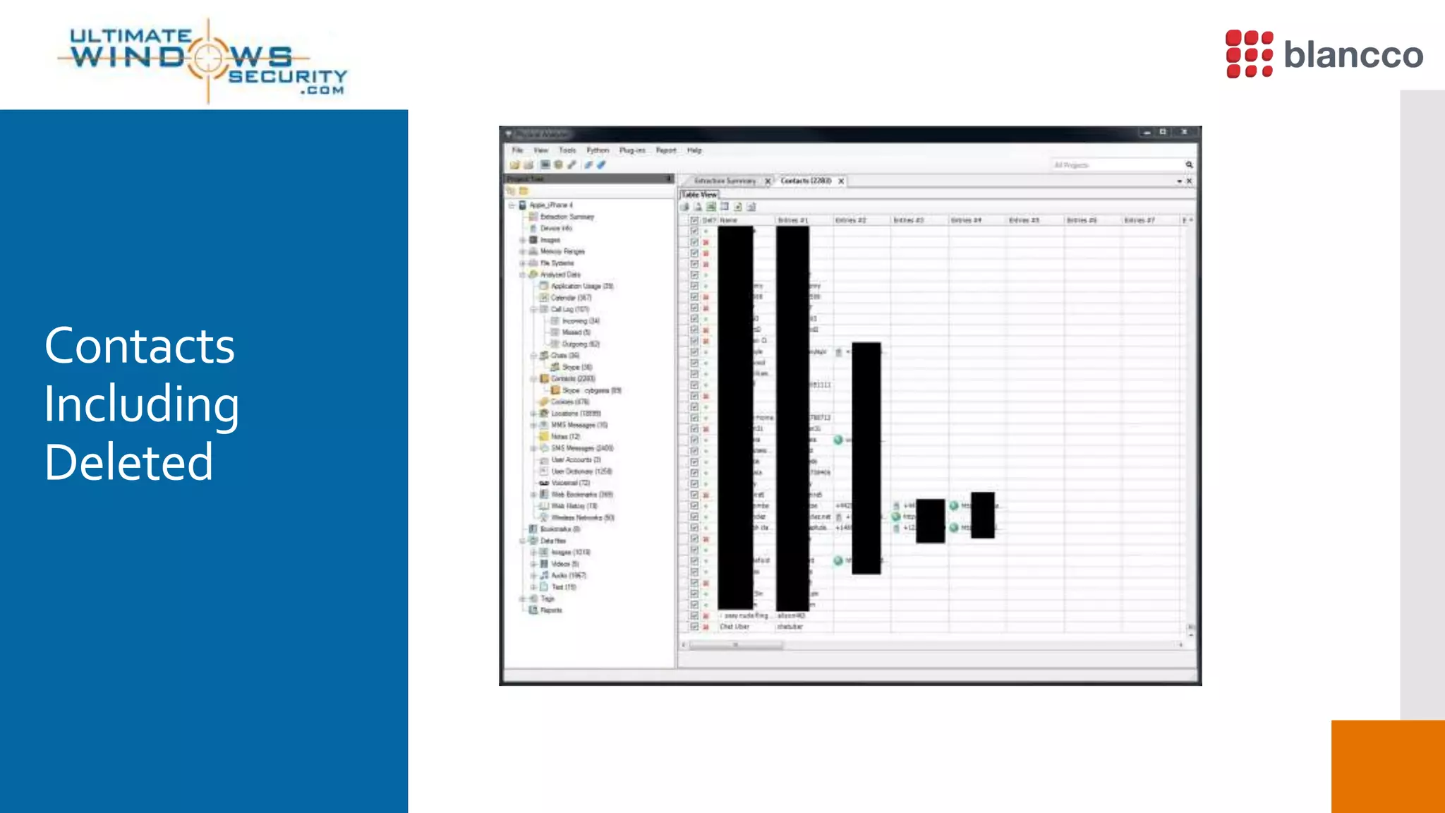 Contacts
Including
Deleted
 