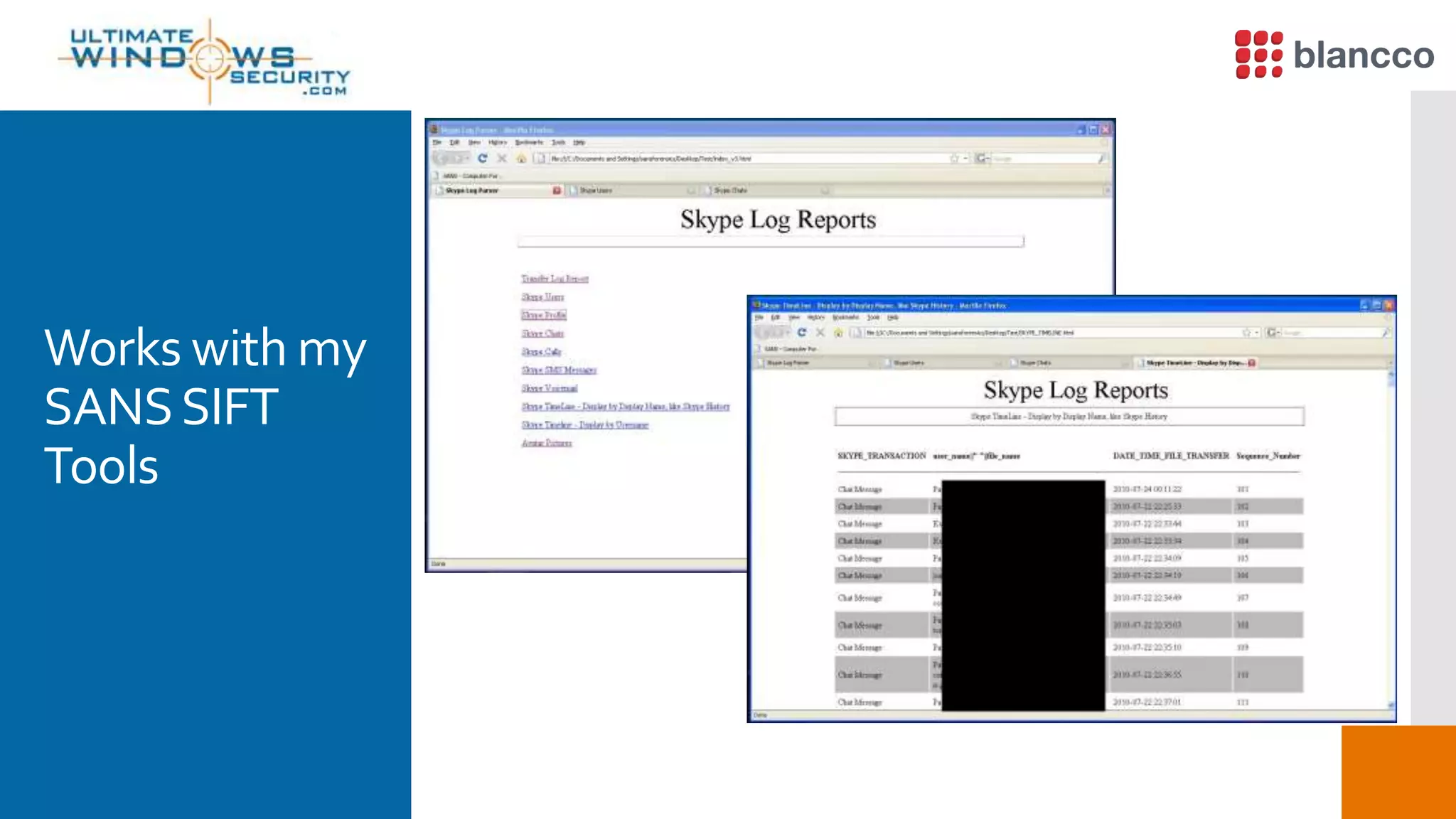 Works with my
SANSSIFT
Tools
 