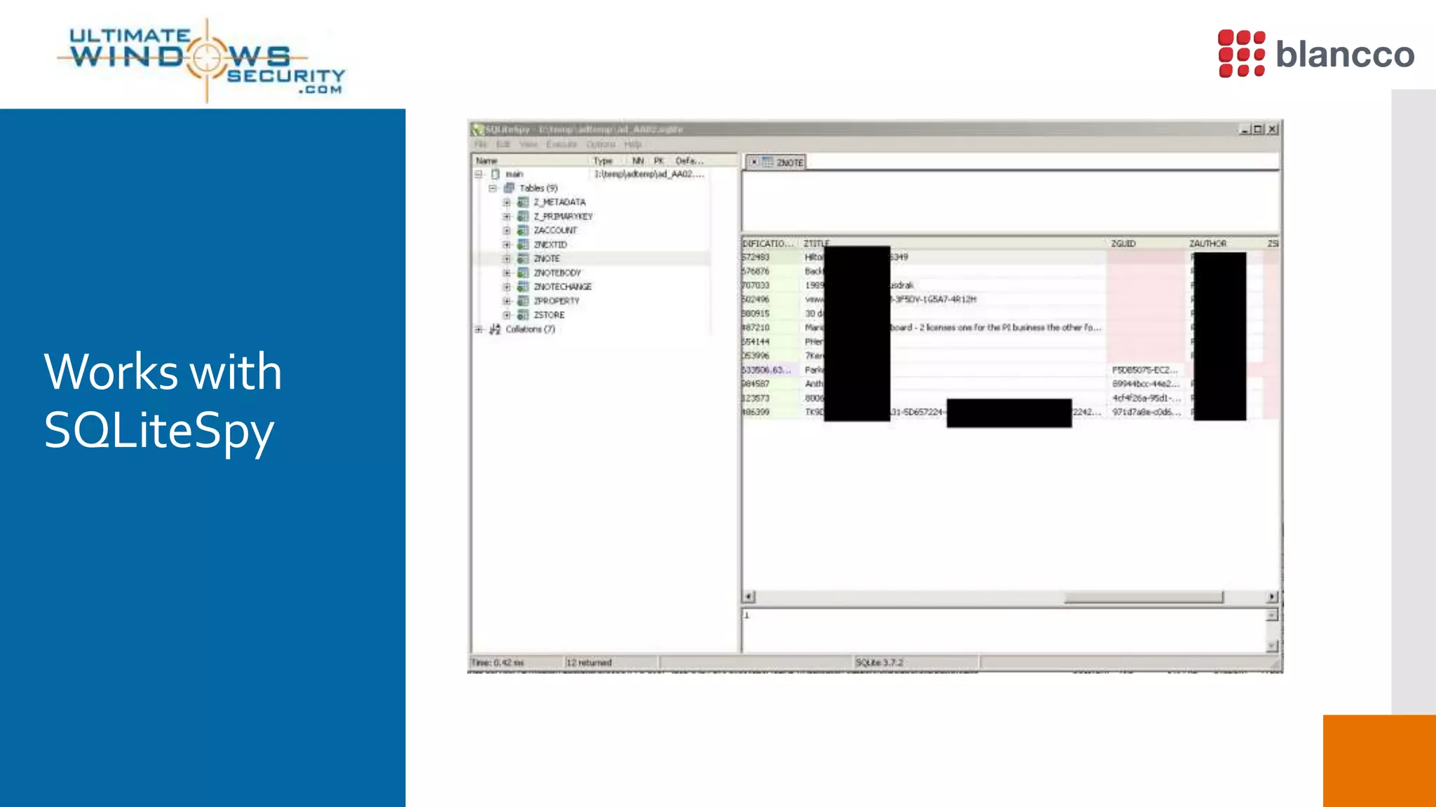 Works with
SQLiteSpy
 
