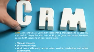 Webinar Discover why you need CRM 