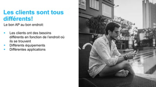 3434© 2017
Les clients sont tous
différents!
Le bon AP au bon endroit:
 Les clients ont des besoins
différents en fonction de l’endroit où
ils se trouvent
 Différents équipements
 Différentes applications
 