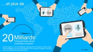 9
D’équipements seront
connectés à internet
20Milliards
….et plus de
D’après Gartner, il y aura 26 Milliards d’équipements connectés en 2020, d’après
Cisco 50 Milliards, pour Intel, 200 Milliards et IDC parle de 212 Milliards. Quoiqu’il
en soit, les chiffres sont impressionnants!
 