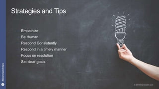 15
#brandwatchtips
© 2015 Brandwatch.com
Strategies and Tips
– Empathize
– Be Human
– Respond Consistently
– Respond in a timely manner
– Focus on resolution
– Set clear goals
 