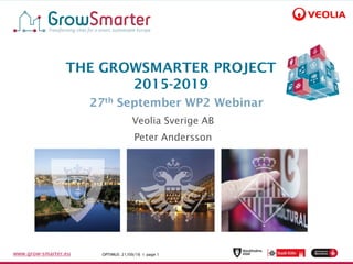Title of Event I 28/09/16 I page 1www.grow-smarter.eu OPTIMUS 21/09/16 I page 1www.grow-smarter.eu
THE GROWSMARTER PROJECT...