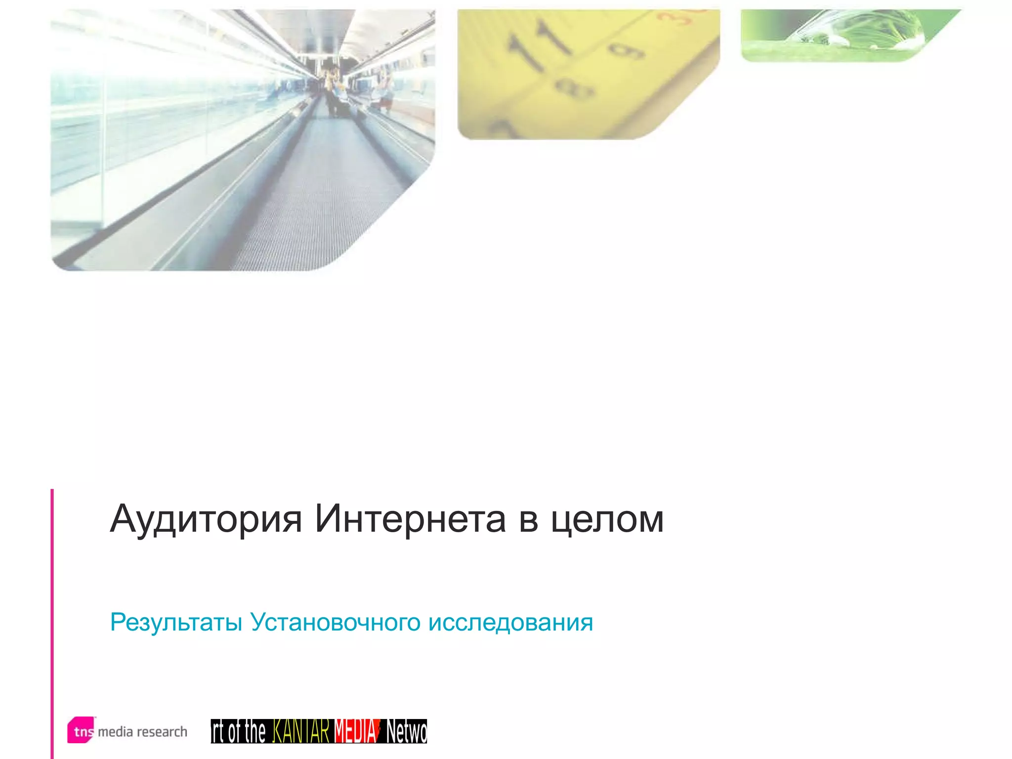 Аудитория Интернета в целом Результаты Установочного исследования 