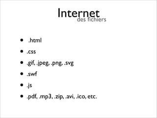 Internet
                   des câbles




Un réseau reliant des ordinateurs du monde entier
 