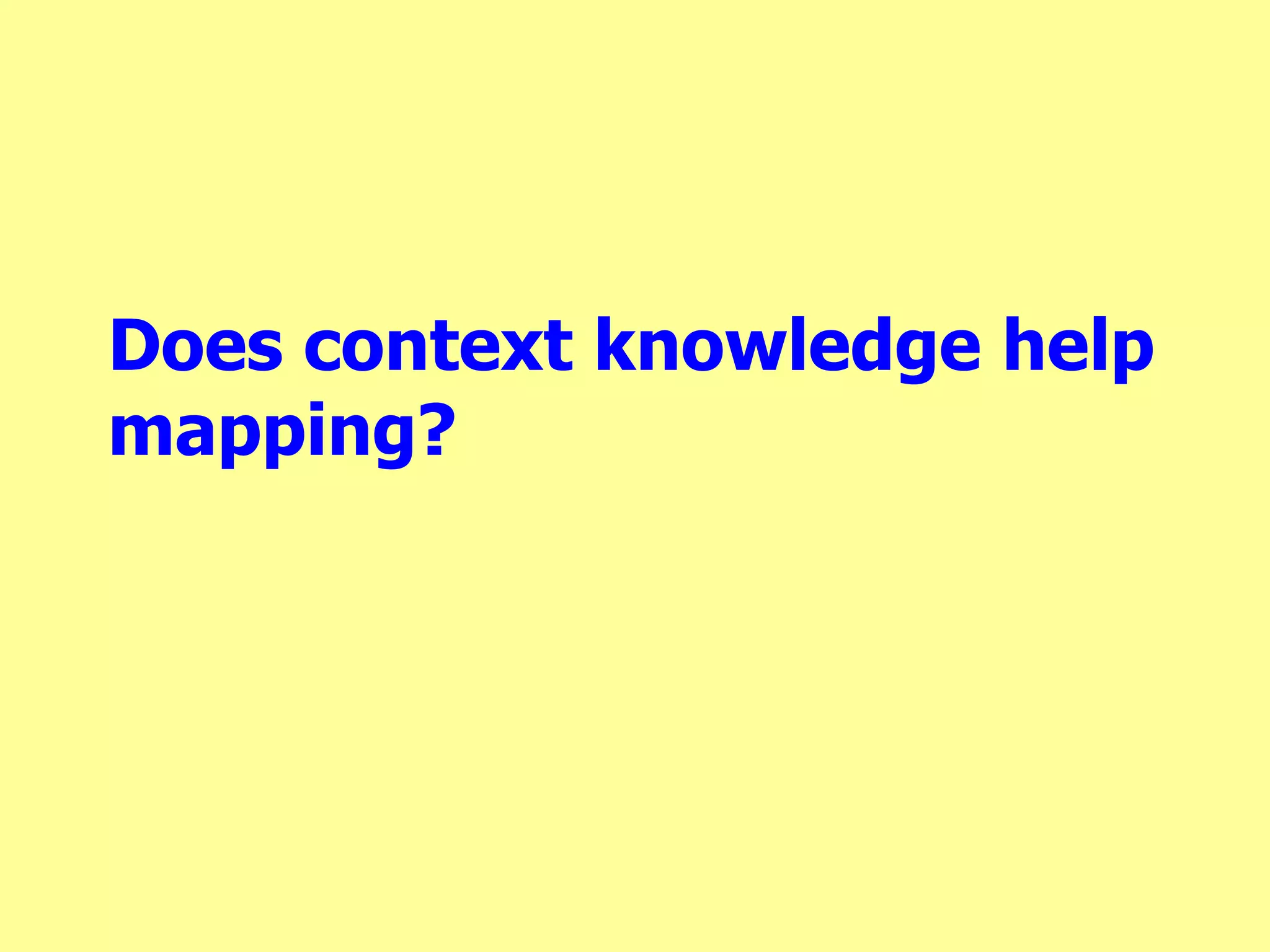 Does context knowledge help
mapping?
 