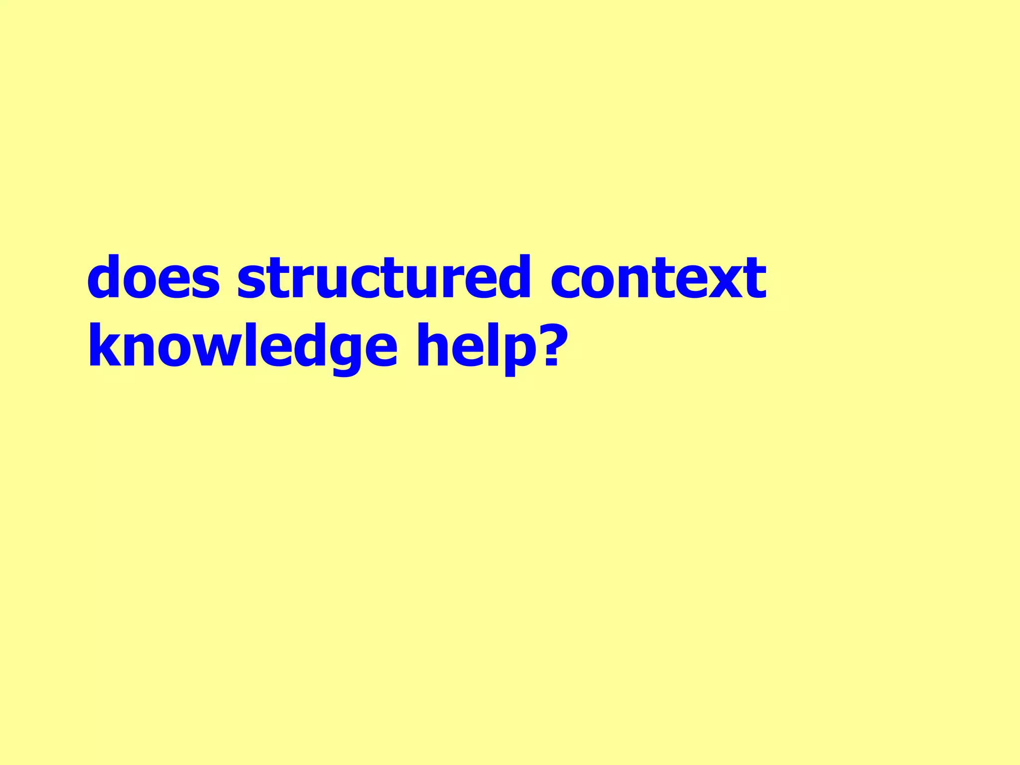 does structured context
knowledge help?
 
