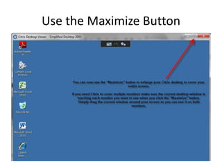 Use the Maximize Button